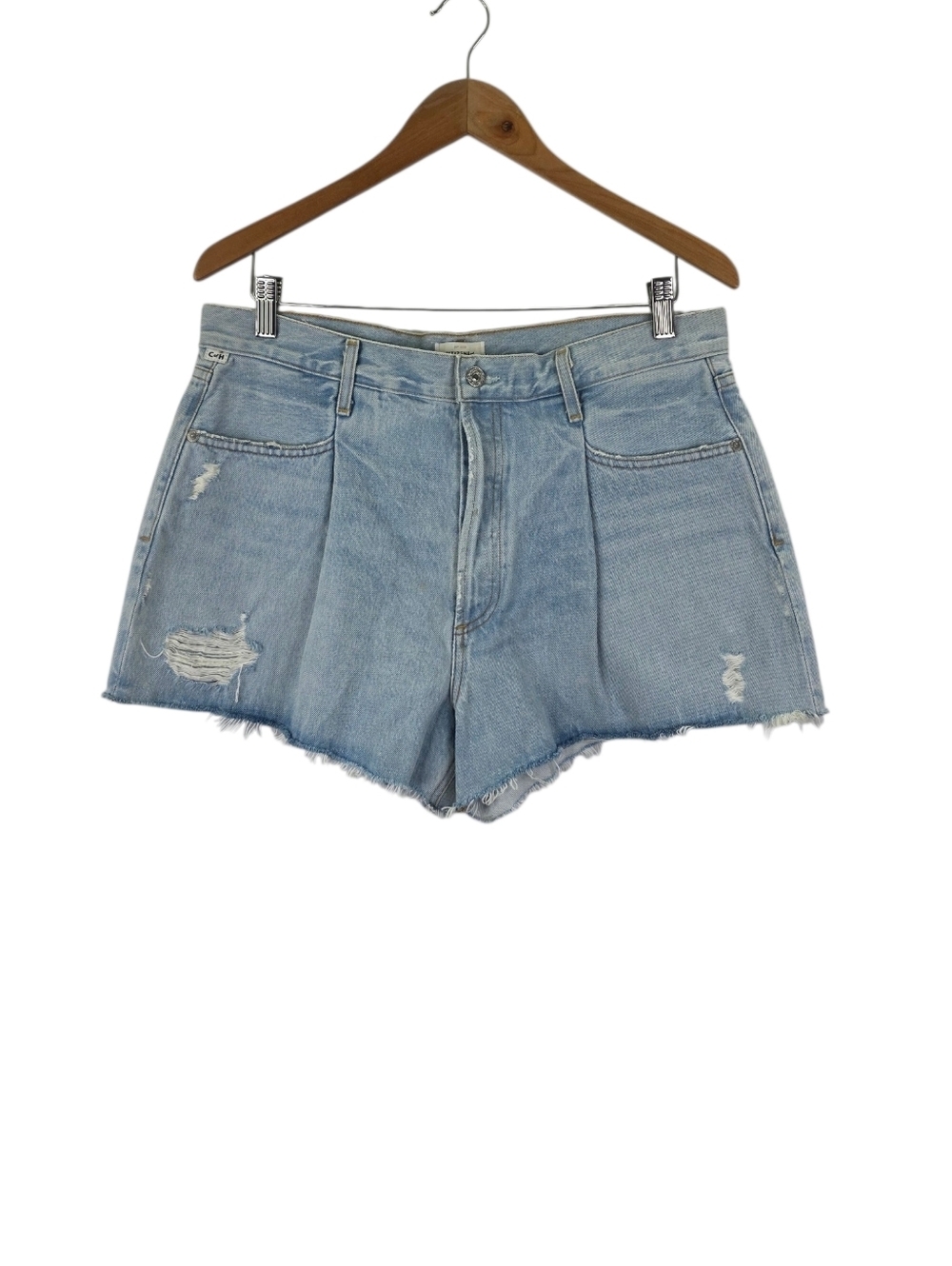 New‎ Citizens of Humanity Franca Jean Shorts Baggy Pleated High Waist Size 30